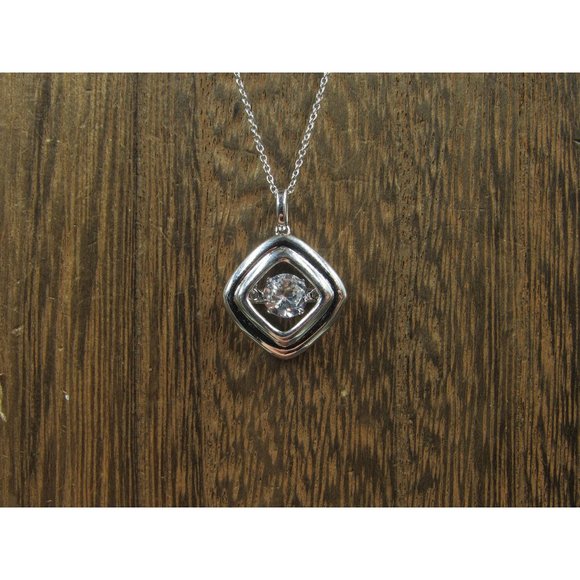 Jewelry - 18 Inch Sterling Silver Floating Clear Sapphire Gemstone Necklace